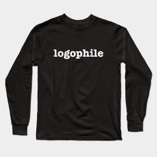 Logophile, White Long Sleeve T-Shirt